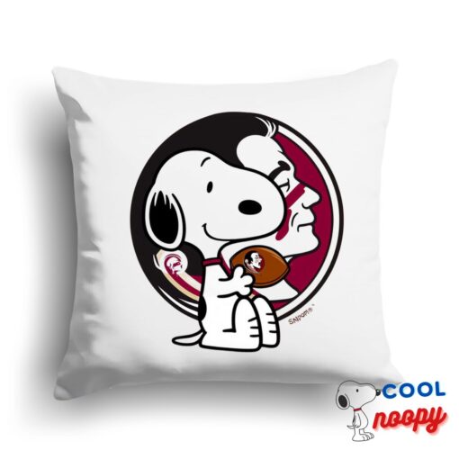 Affordable Snoopy Florida State Seminoles Logo Square Pillow 1