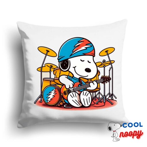 Affordable Snoopy Grateful Dead Rock Band Square Pillow 1