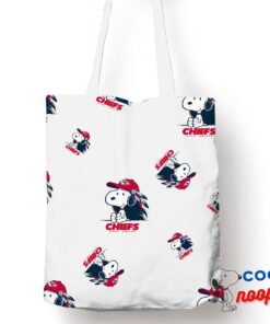 Affordable Snoopy Kansas City Chiefs Logo Tote Bag 1