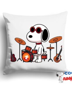 Affordable Snoopy Maroon Pop Band Square Pillow 1