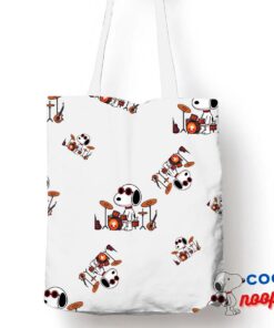 Affordable Snoopy Maroon Pop Band Tote Bag 1