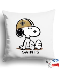 Affordable Snoopy New Orleans Saints Logo Square Pillow 1