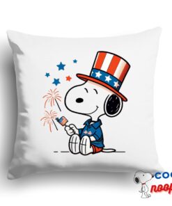 Alluring Snoopy 4th Of July Square Pillow 1