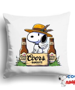 Alluring Snoopy Coors Banquet Logo Square Pillow 1