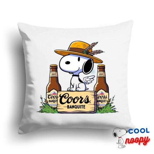 Alluring Snoopy Coors Banquet Logo Square Pillow 1