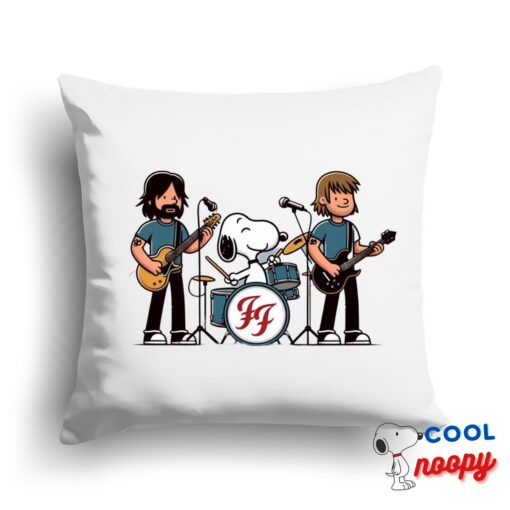 Alluring Snoopy Foo Fighters Rock Band Square Pillow 1