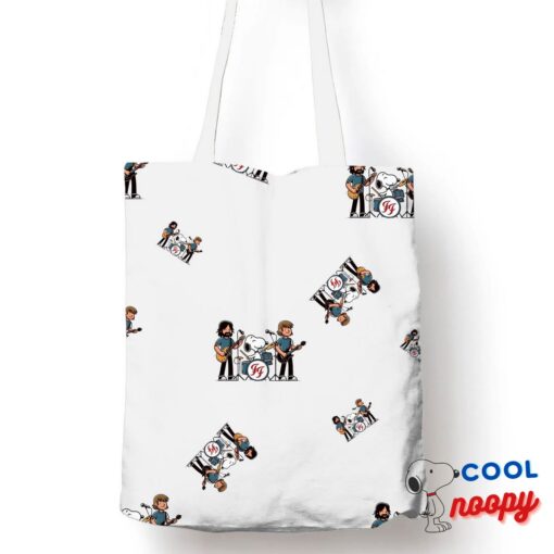 Alluring Snoopy Foo Fighters Rock Band Tote Bag 1