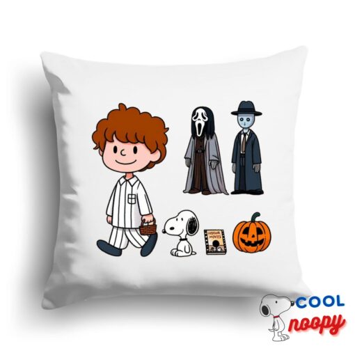 Alluring Snoopy Horror Movies Square Pillow 1