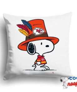 Alluring Snoopy Kansas City Chiefs Logo Square Pillow 1