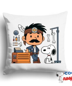 Alluring Snoopy Mechanic Square Pillow 1