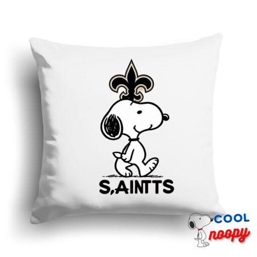 Alluring Snoopy New Orleans Saints Logo Square Pillow 1