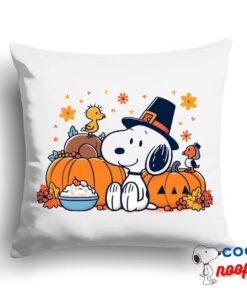 Alluring Snoopy Thanksgiving Square Pillow 1