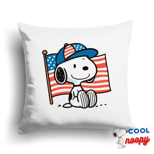 Amazing Snoopy American Flag Square Pillow 1