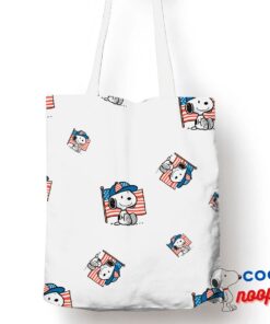 Amazing Snoopy American Flag Tote Bag 1