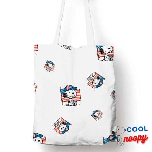 Amazing Snoopy American Flag Tote Bag 1
