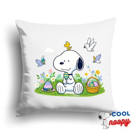 Amazing Snoopy Easter Square Pillow 1