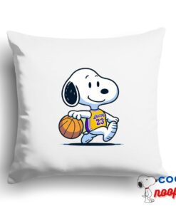 Amazing Snoopy Los Angeles Lakers Logo Square Pillow 1