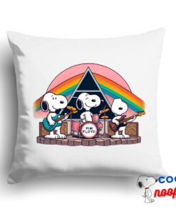 Amazing Snoopy Pink Floyd Rock Band Square Pillow 1