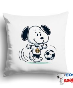 Amazing Snoopy Soccer Square Pillow 1