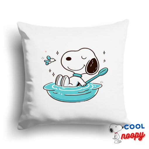 Amazing Snoopy Swim Square Pillow 1