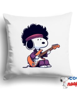 Astonishing Snoopy Jimi Hendrix Square Pillow 1