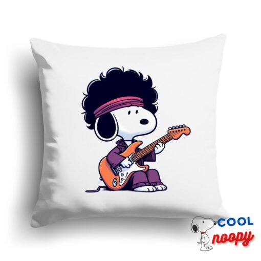 Astonishing Snoopy Jimi Hendrix Square Pillow 1