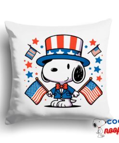 Astonishing Snoopy Patriotic Square Pillow 1