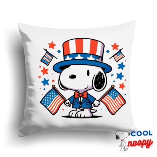 Astonishing Snoopy Patriotic Square Pillow 1