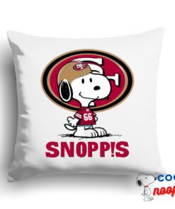 Astonishing Snoopy San Francisco 49ers Logo Square Pillow 1