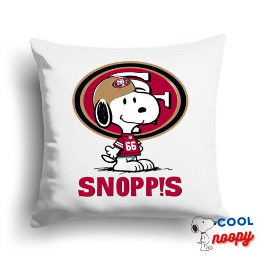 Astonishing Snoopy San Francisco 49ers Logo Square Pillow 1