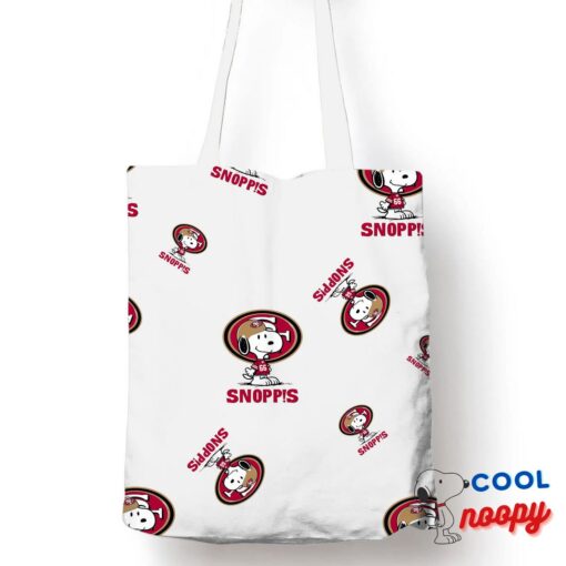 Astonishing Snoopy San Francisco 49ers Logo Tote Bag 1