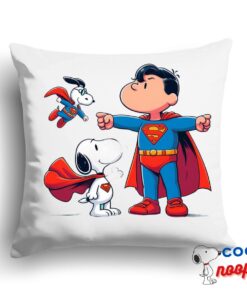 Astonishing Snoopy Superman Square Pillow 1