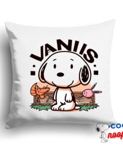 Astonishing Snoopy Vans Logo Square Pillow 1