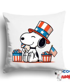 Attractive Snoopy 4th Of July Square Pillow 1