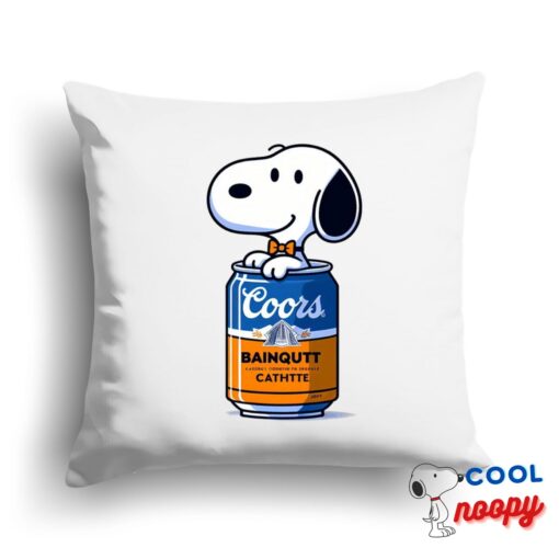 Attractive Snoopy Coors Banquet Logo Square Pillow 1
