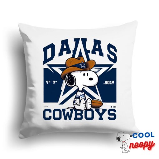 Attractive Snoopy Dallas Cowboys Logo Square Pillow 1