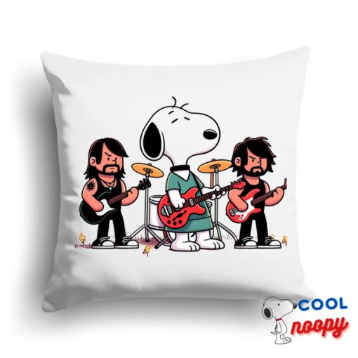 Attractive Snoopy Foo Fighters Rock Band Square Pillow 1