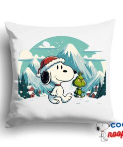 Attractive Snoopy Grinch Movie Square Pillow 1