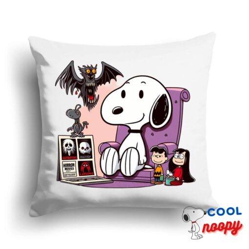 Attractive Snoopy Horror Movies Square Pillow 1