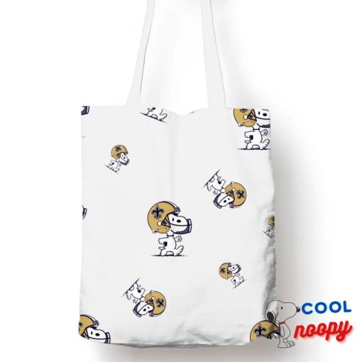 Attractive Snoopy New Orleans Saints Logo Tote Bag 1
