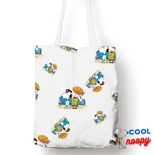 Attractive Snoopy Spongebob Movie Tote Bag 1