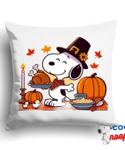 Attractive Snoopy Thanksgiving Square Pillow 1