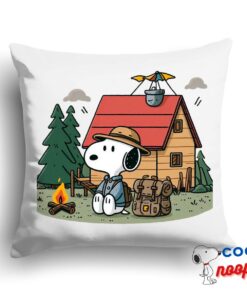 Awe Inspiring Snoopy Camping Square Pillow 1