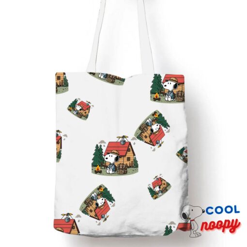 Awe Inspiring Snoopy Camping Tote Bag 1