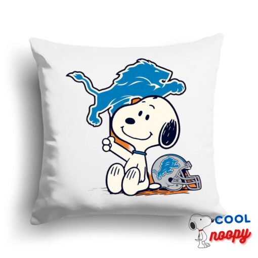 Awe Inspiring Snoopy Detroit Lions Logo Square Pillow 1