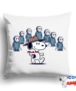 Awe Inspiring Snoopy Friday The 13th Movie Square Pillow 1