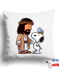 Awe Inspiring Snoopy Jesus Square Pillow 1