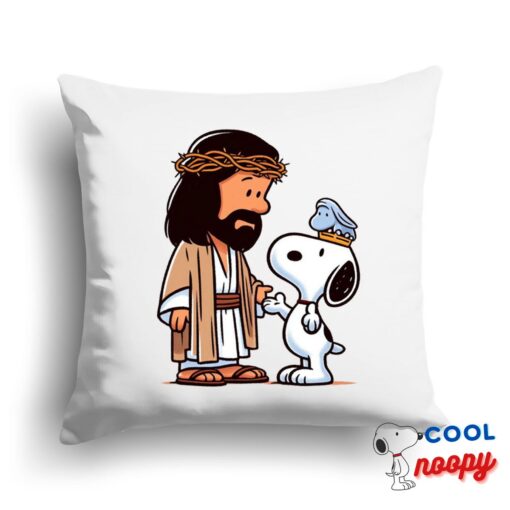 Awe Inspiring Snoopy Jesus Square Pillow 1