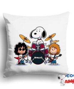 Awe Inspiring Snoopy Metallica Band Square Pillow 1