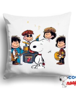 Awe Inspiring Snoopy Rolling Stones Rock Band Square Pillow 1